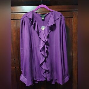 Iman Ruffle Front Blouse NWT